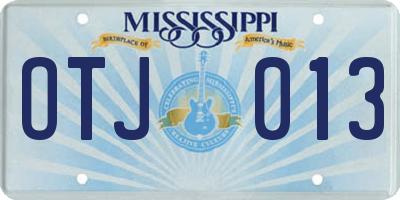 MS license plate OTJ013