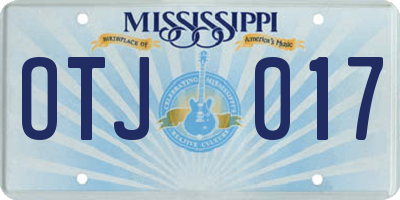 MS license plate OTJ017