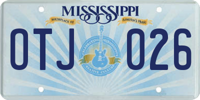 MS license plate OTJ026