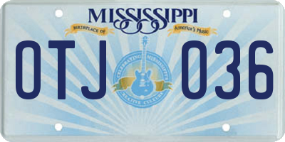 MS license plate OTJ036