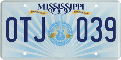 MS license plate OTJ039