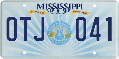MS license plate OTJ041