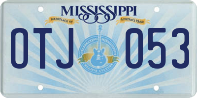 MS license plate OTJ053