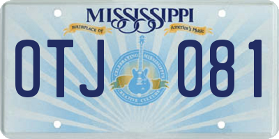 MS license plate OTJ081