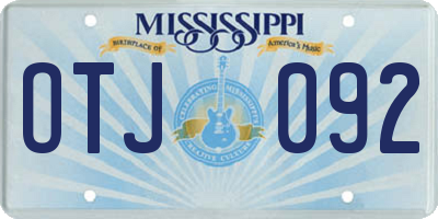 MS license plate OTJ092