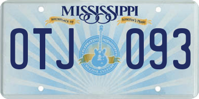 MS license plate OTJ093
