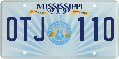 MS license plate OTJ110