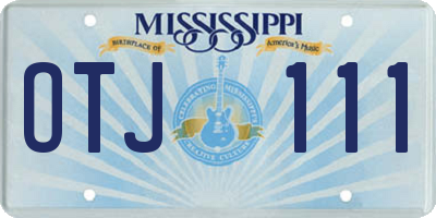 MS license plate OTJ111