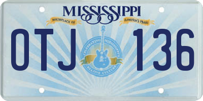 MS license plate OTJ136