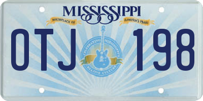 MS license plate OTJ198