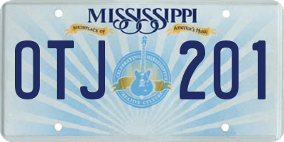MS license plate OTJ201