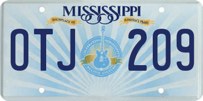 MS license plate OTJ209