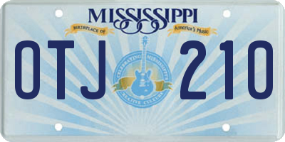 MS license plate OTJ210