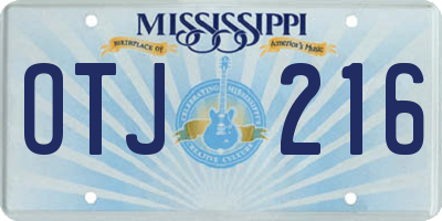 MS license plate OTJ216