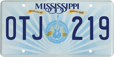 MS license plate OTJ219