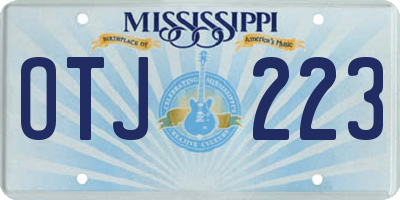 MS license plate OTJ223