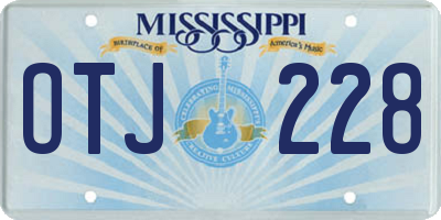 MS license plate OTJ228