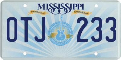 MS license plate OTJ233