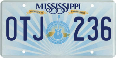 MS license plate OTJ236