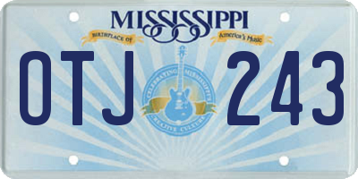 MS license plate OTJ243