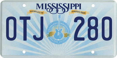 MS license plate OTJ280