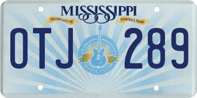 MS license plate OTJ289