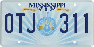 MS license plate OTJ311