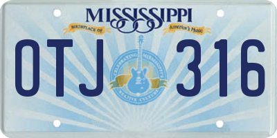 MS license plate OTJ316