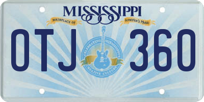 MS license plate OTJ360