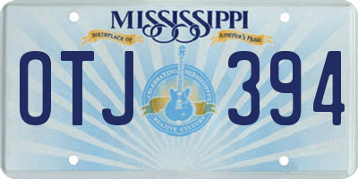 MS license plate OTJ394