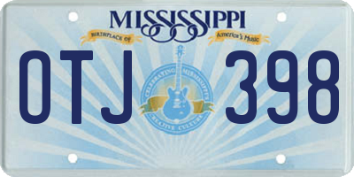 MS license plate OTJ398