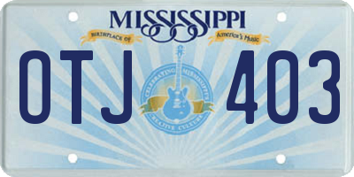 MS license plate OTJ403