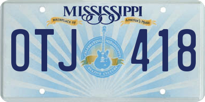 MS license plate OTJ418