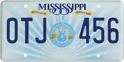 MS license plate OTJ456