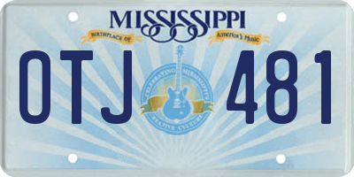 MS license plate OTJ481