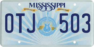MS license plate OTJ503