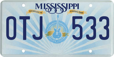 MS license plate OTJ533