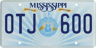 MS license plate OTJ600