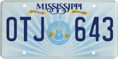 MS license plate OTJ643