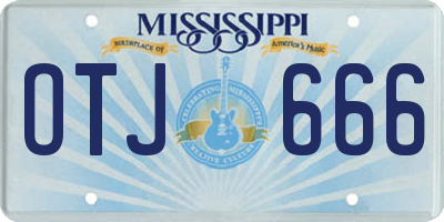 MS license plate OTJ666
