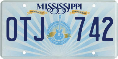 MS license plate OTJ742