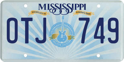 MS license plate OTJ749