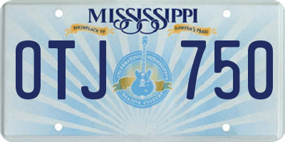 MS license plate OTJ750