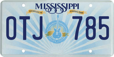 MS license plate OTJ785