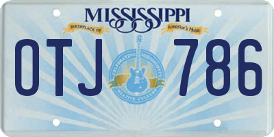 MS license plate OTJ786