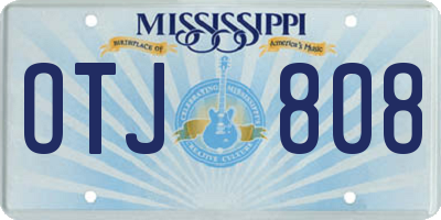 MS license plate OTJ808