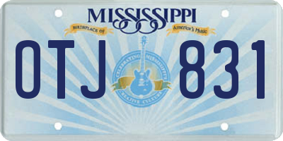 MS license plate OTJ831