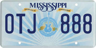 MS license plate OTJ888