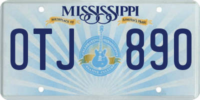 MS license plate OTJ890