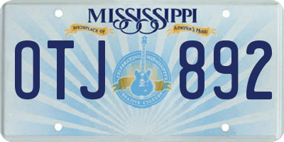 MS license plate OTJ892